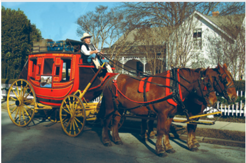 A restored 1880 Butterfield Overland stagecoach